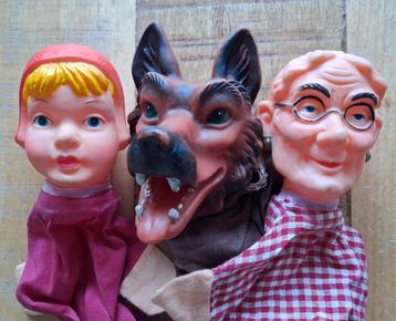 Set poppenkastpoppen  Roodkapje  - Oma en Wolf beschikbaar voor biedingen