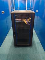 Alfaco 19" serverkast / patchkast op wielen – 22U, Computers en Software, Serverkasten, Ophalen, Zo goed als nieuw, Glas, Plaatstaal