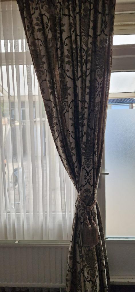 Vitrage en overgordijnen, Huis en Inrichting, Stoffering | Gordijnen en Lamellen, Zo goed als nieuw, 200 cm of meer, 200 cm of meer