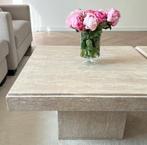 Travertin Salontafel 80x80, Huis en Inrichting, Tafels | Salontafels, Overige materialen, Vierkant, Zo goed als nieuw, Minder dan 50 cm