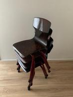 Vintage stoelen (4 stuks), Ophalen, Bruin, Vintage, Zo goed als nieuw