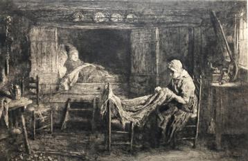 Jozef Israels - Litho - zeldzaam  beschikbaar voor biedingen
