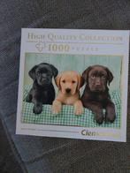 Clementoni puzzel 1000 stukjes van 3 labrador puppy's, Ophalen of Verzenden, 500 t/m 1500 stukjes, Zo goed als nieuw