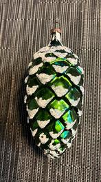 Grote groene vintage glazen dennenappel kerst ornament, Ophalen of Verzenden, Gebruikt