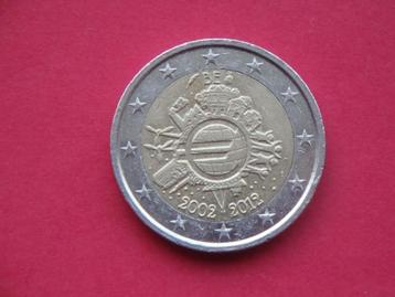 België 2 Euromunt tien jaar chartale Euro 2012. beschikbaar voor biedingen