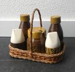 Vintage menage set olie azijn stel peper zout West-Germany, Gebruikt, Keramiek, Ophalen of Verzenden, Overige stijlen