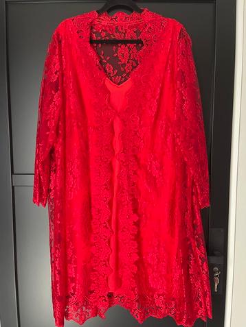 Moeder vd bruid(egom) jurk met jas rood mt 48