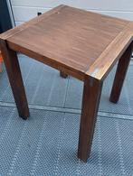 Grote acacia houten bar tafel 90x90x107cm met 2 stoelen, Gebruikt, Vierkant, Vijf personen of meer, Overige houtsoorten