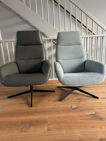 2 Montel Ergo Design Fauteuils - Leer & Stof beschikbaar voor biedingen