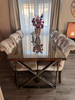 Eettafel & stoelen Rixos Zilver Sleeper Wood Richmond, Huis en Inrichting, Ophalen, Zo goed als nieuw