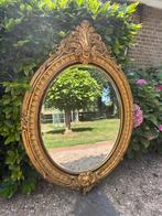 Prachtige grote zware brocante geslepen spiegel, Antiek en Kunst, Antiek | Spiegels, Ophalen, Ovaal, 100 tot 150 cm, 100 tot 150 cm