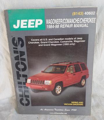Werkplaats handboek voor de Jeep 1984 tot 1998 beschikbaar voor biedingen