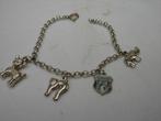 ZILVEREN BEDELARMBAND, Sieraden, Tassen en Uiterlijk, Antieke sieraden, Verzenden, Zilver, Armband
