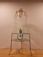 Glazen drankdispenser op metalen voet (5l), Ophalen, Zo goed als nieuw