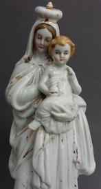 Om 1850 GROOT Porseleinen Beeld Maria met Kind Madonna, Ophalen of Verzenden