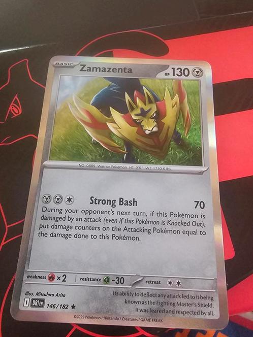 Pokémon kaart - Destined Rivals - Zamazenta 146/182 rare, Hobby en Vrije tijd, Verzamelkaartspellen | Pokémon, Nieuw, Losse kaart
