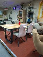 4 Nieuwe stoelen, Milva H&H, Grijs+Roze zwart frame + greep, Huis en Inrichting, Ophalen, Nieuw, L.grijs + roze, Milva, Handgreep