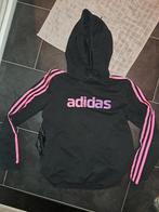 Adidas Hoodie - Zwart met Roze Strepen - Maat S, Adidas, Zwart, Ophalen of Verzenden, Zo goed als nieuw