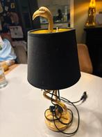 Unieke Gouden Flamingo Lamp met Zwarte Kap, Ophalen of Verzenden, Zo goed als nieuw, Metaal, 50 tot 75 cm
