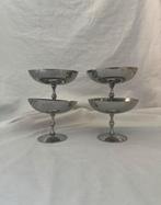 Vintage Franse RVS ijscoupes | dessertcoupes | retro bistro, Huis en Inrichting, Ophalen, Overige materialen, Overige stijlen