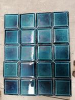 186 stuks antieke vierkante metrotegels petrol blauw 7,5x7,5