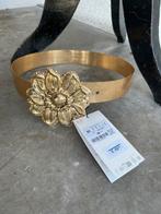 Hele Mooie Goud Kleurige Riem met Bloem, maat 80 NIEUW!, Kleding | Dames, Riemen en Ceinturen, 3 tot 5 cm, Zara, Nieuw, Tailleriem