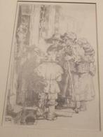 Tekening Erzsébet Tóth naar Rembrandt bedelaarsfamile, Antiek en Kunst, Kunst | Tekeningen en Foto's, Ophalen