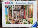 Puzzel 1000 stukjes: Redwood Forest Tiny House, Hobby en Vrije tijd, Ophalen of Verzenden, 500 t/m 1500 stukjes, Gebruikt, Legpuzzel