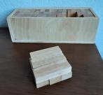 Jenga mini 48 houten blokken afm.v. één  blok 7,5x2,5x1,5 cm, Zo goed als nieuw, Ophalen