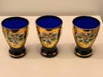 Oosterse kobaltblauwe sake glaasjes, Ophalen of Verzenden, Zo goed als nieuw, Borrel- of Shotglas