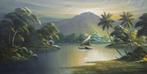 Schilderij Landschap Indonesië, Antiek en Kunst, Ophalen