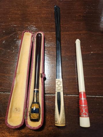 Antieke Cigarettehouders - Set van 3 beschikbaar voor biedingen