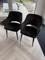 2x Eetkamerstoel Puck fluweel antracietgrijs (Karwei), Ophalen, Gebruikt, Stof, Twee