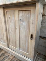 Ondiepe oud grenen schoolkast opzetkast dressoir kast, Antiek en Kunst, Ophalen