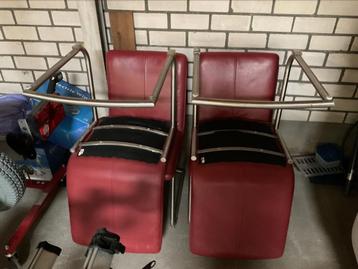 Leren eetkamer stoelen. Kleur: Bordeaux rood. beschikbaar voor biedingen