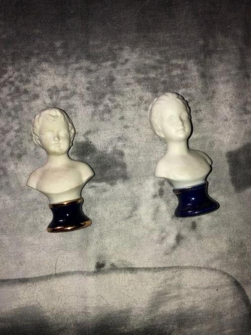 2 borst buste capodimonte beeldjes 9 cm bisquit in 1 koop, Verzamelen, Beelden en Beeldjes, Gebruikt, Mens, Ophalen of Verzenden