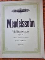 Mendelssohn Violinkonzert Opus 64, E minor (Viool en Piano), Muziek en Instrumenten, Bladmuziek, Gebruikt, Klassiek, Ophalen of Verzenden