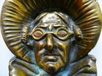 Bronzen vide poche schaaltje dame met bonnet bril, Antiek en Kunst, Antiek | Koper en Brons, Ophalen of Verzenden, Brons