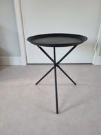 Zwarte ronde bijzettafel, Minder dan 55 cm, Metaal of Aluminium, Rond, Zo goed als nieuw
