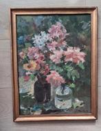 Boeket Olieverf  op paneel gesigneerd Manders, Antiek en Kunst, Ophalen of Verzenden