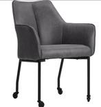 6 pronto eetkamerstoelen grijs, Ophalen, Zo goed als nieuw, Grijs, Stof