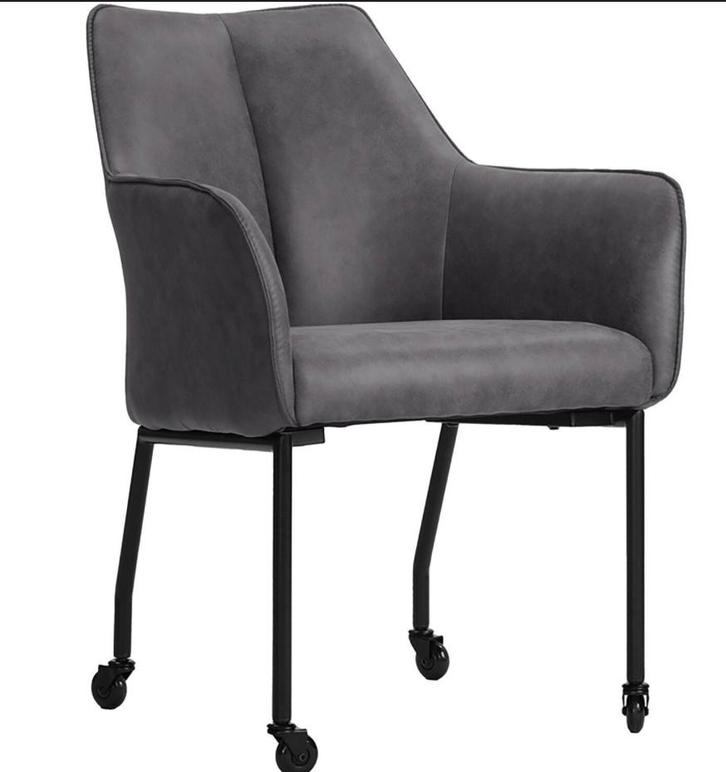 6 pronto eetkamerstoelen grijs, Huis en Inrichting, Stoelen, Zo goed als nieuw, Stof, Grijs, Ophalen