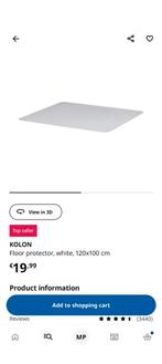 Ikea Kolon Vloerbeschermer - Wit 120x100cm, Ophalen, Wit, Zo goed als nieuw, Modern
