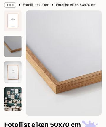 2 eikenhouten fotolijsten 50x70 cm hout - eiken  beschikbaar voor biedingen