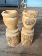 Kandelaar van hout, Ophalen of Verzenden, Zo goed als nieuw, Hout, Minder dan 25 cm