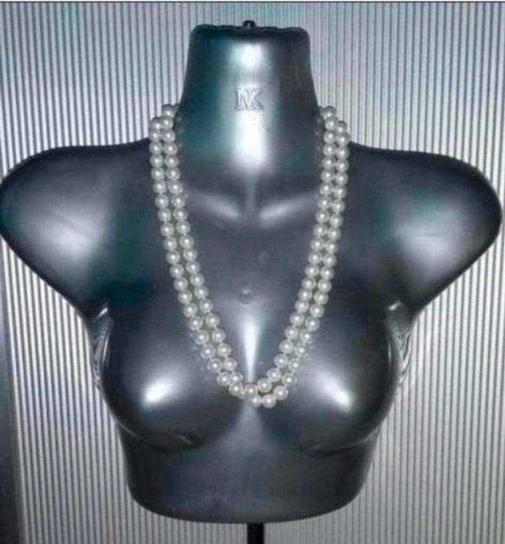 Manouk - parelketting, Sieraden, Tassen en Uiterlijk, Kettingen, Nieuw, Overige materialen, Wit, Verstelbaar, Ophalen of Verzenden