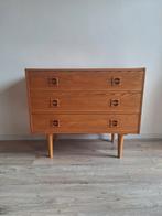 Vintage Zweedse Houten Ladekast, 100 tot 150 cm, Vintage, Ophalen of Verzenden, 3 of 4 laden