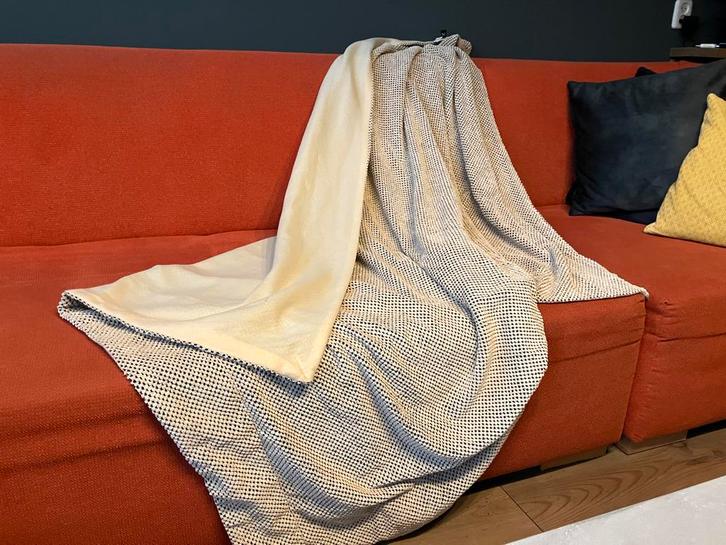 Xenos 2-zijdig deken/kleed - Crème Textuur, Huis en Inrichting, Woonaccessoires | Plaids en Woondekens, Gebruikt, Ophalen of Verzenden