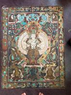 Tanka Thangka wandkleed vib boedhistisch afbeelding antiek, Antiek en Kunst, Antiek | Kleden en Textiel, Ophalen of Verzenden