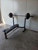 Fitness set Olympische halterstang bench halterbank 140kg, Sport en Fitness, Ophalen, Zo goed als nieuw, Fitnessbank